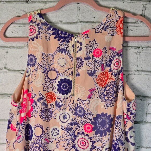 PINK OWL A LINE DRESS CROCHETED NECKLINE DETAIL PINK WOMENS SIZE MED - Picture 8 of 8